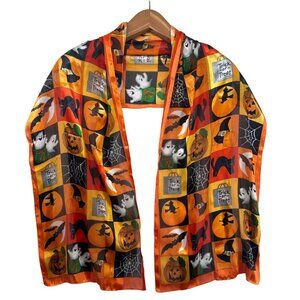 Basha Scarves Womens Scarf Halloween Spooky Rectangle 13" x 58" Novelty Lightwt